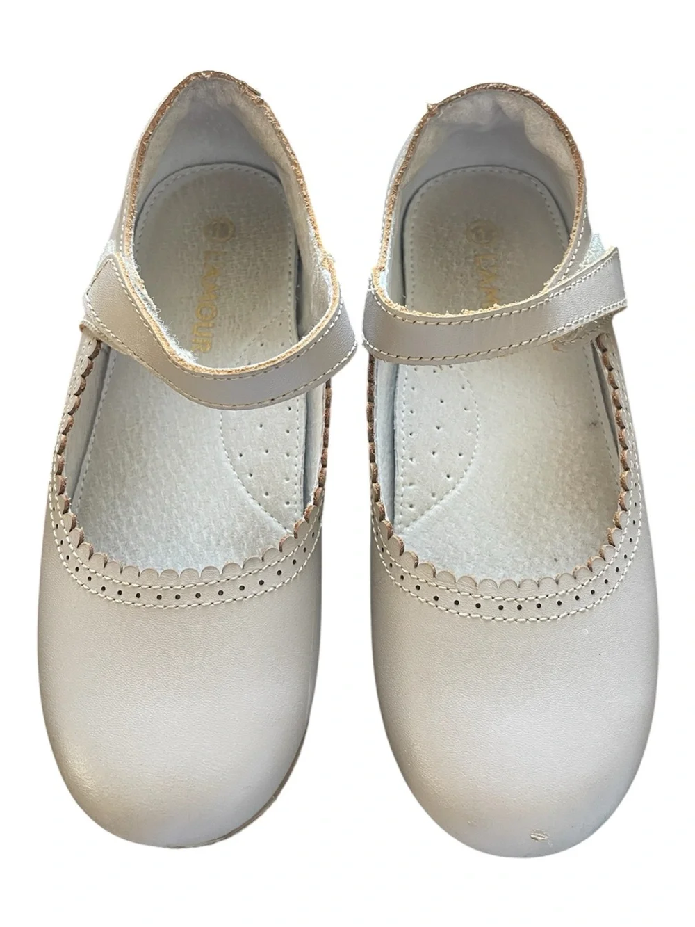 L'Amour Girls' Cream Mary Jane Dress Shoes